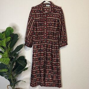 Vintage Lady Carol of New York Petites pleated button up dress